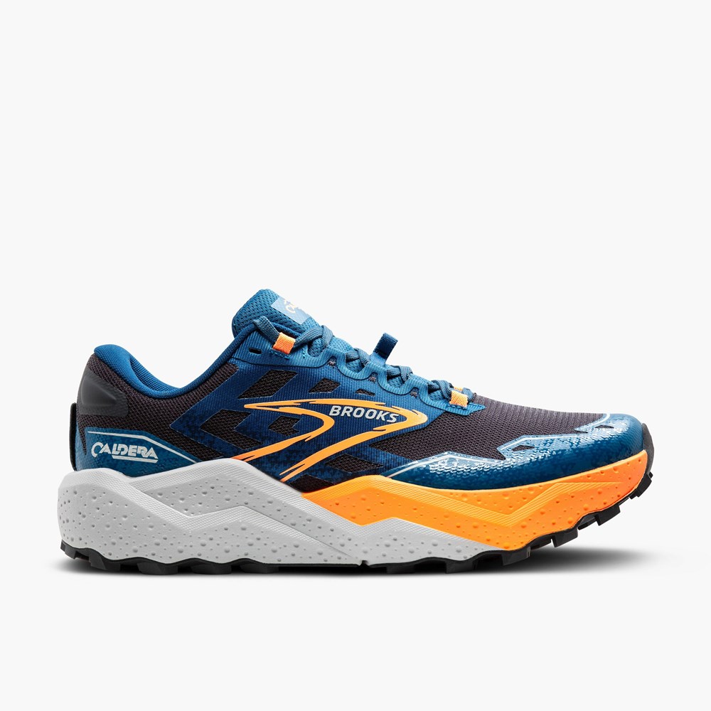 Chaussure Trail Running Brooks Caldera 7 Bleu Orange Homme | FKT-4748011